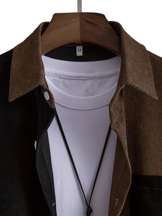 Shirtrix Premium Textured Color Block Half Sleeve Casual Shirt for Men Black Brown Stylish Breathable Summer Shirt XS to 6XL