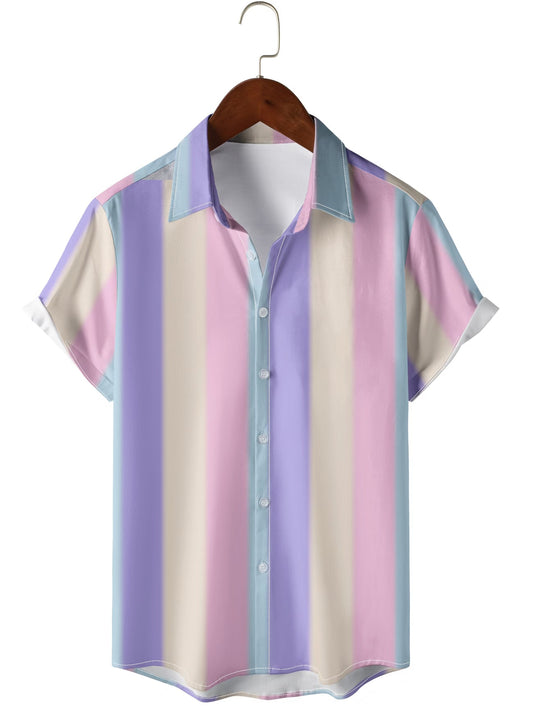Shirtrix Premium Pastel Stripe Half Sleeve Casual Shirt for Men Stylish Summer Shirt XS to 6XL